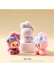 Lindo conejo de peluche en versión Q, decoración de escritorio con temática, mini figura, regalo creativo - Multicolor - Ver 9