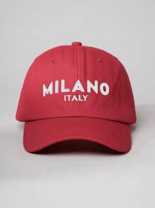 1 pièce Casquette de baseball brodée Milano pour femmes, chapeau décontracté réglable avec protection contre le soleil pour l'extérieur, les voyages, la plage, les vacances, également adapté pour les hommes, style Y2K