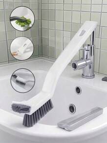 1 pieza Cepillo de limpieza para el baño, cepillo para ranuras, cepillo de limpieza multifuncional, cepillo de limpieza de ventanas con clip para centros comerciales, cepillo de limpieza de ranuras multifuncional para la cocina, artículos de limpieza, adecuado para la cocina y el baño