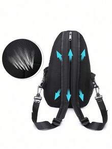 Double Zipper Messenger Bag For Men And Women, Black Cat Pattern Funny Design, Mini Chest Bag, Multiple Colors To Choose From, Multifunctional Chest Bag, Large Capacity Simple Casual Shoulder Bag, Suitable For Men And Women, Suitable For Daily Use, Outdoor Activities, Travel, Hiking, Portable, Ideal Choice For Gift Giving, Girlfriend Gift, Perfect Gift For Mom,Back To School Necessary - Multicolor - View 10