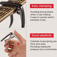 Professioneller Gitarrensattel für akustische & elektrische 6-Saiten Gitarren/Mandolinen - leichter Holzklammer mit geschmeidiger Federaktion (ergonomisches Design, schneller Zugriff auf die Bünde)