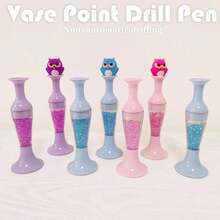 Diamond Painting Tool, Non-Automatic Diamond Art Painting Pen, Vase Shape Diamond Dot Painting Tool Set, Exquisite Appearance, Easy To Hold, Suitable For Diamond Painting And Handicrafts, Nail Art Application Pointed Tip, DIY Diamond Art Painting Kit Accessories - 貓頭鷹粉紅色 - 查看 9