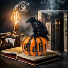Neue Halloween Party Krähe Kürbis Tier Skulpturen, Harz Handwerke, Geisterfest Dekorationsprops und Ornamente, Halloween Tischdekorationen, Geisterfest Wohnzimmer Büro Schlafzimmer Eckdekofiguren