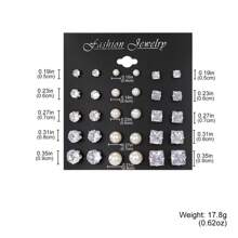 30 Stücke Ohrring Set mit Kubikzirkonia Strass, modisch & elegant, geeignet für Urlaub, Party, Date, Alltagsmode