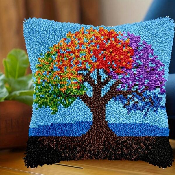 Lock Hook Kit DIY Material Bag Pillowcase Cartoon Cross-Stitch Sofa Cushion Home Decor Pillowcase