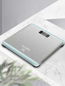 带 LED 显示屏的高精度浴室秤，防潮设计，小巧轻便，适合家庭使用，电池供电（不含电池），体重管理，外观时尚，表面光滑，结构坚固 - 彩色 - 查看 11