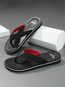 Summer Stylish Men Flip Flops, Comfortable Slip-On Thong Sandals For Indoor & Outdoor Beach Wear, Shower Shoes