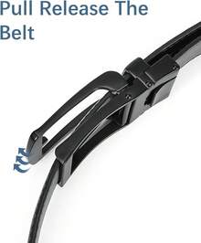 BOSTANTEN Belt Men Leather Reversible Belts Men 1 3/8 Casual Dress Pants, Two-In-One Belt - 004-消光黑/光滑 - 查看 4