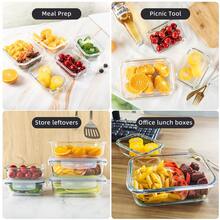 20 Pieces Glass Meal Prep Containers With Steam Vent, Food Storage Containers With Airtight Lids, For Home Kitchen Office Lunch Portion Control (10 Containers+10 Lids), Freezer And Refrigerator