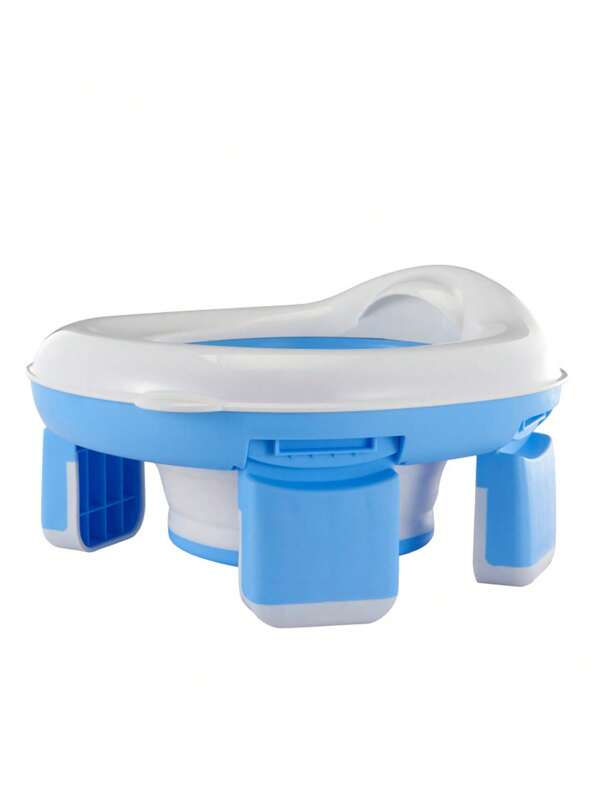 Vaso de bebê Portátil Assento de Treinamento de Xixi de Bebê de Silicone 3 em 1 Assento de Vaso Sanitário de Viagem Dobrável Azul Vaso Sanitário Infantil com Sacolas
