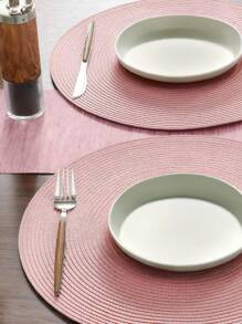 6pcs/Set 15-Inch Round Woven Placemat, Washable Anti-Slip Dining Table Mats