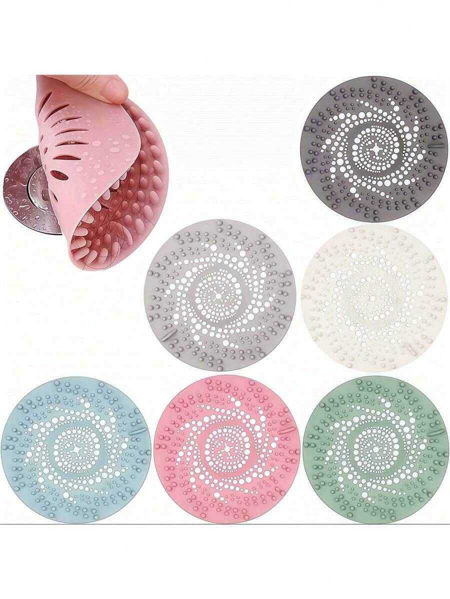 Tapa de drenaje de ducha protectora atrapapelos de silicona, alfombrilla para bañera, protector de drenaje de ducha y bañera, fácil de instalar y limpiar, apto para baño, bañera, ducha y fregadero. 1 pieza de filtro de pelo de drenaje, mantiene el drenaje limpio y sin obstruir, kit de drenaje de ducha, filtro de lavabo para evitar que el desagüe del piso se obstruya con cabello y otros residuos.