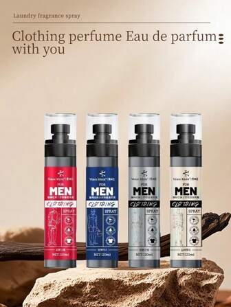 120 ml Spray profumato da uomo, deodorante, disponibile in 4 fragranze, senza alcol, deodorante per accappatoio, perfetto per camere da letto, soggiorni, casa e feste di San Valentino. Un regalo per famiglie e amici, adatto per fidanzati e fidanzate, compatto e portatile, comodo per i viaggi.