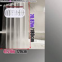 3D幻彩猫眼浴帘，通透美观，保护隐私，现代设计，适合民宿及酒店浴室装饰 - 無色 - 查看 5