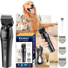 Kemei Cortapelos profesional para mascotas Kemei 1857, recargable, afeitadora eléctrica para gatos, cortapelos para perros, cortadora de pelo de 10W para animales