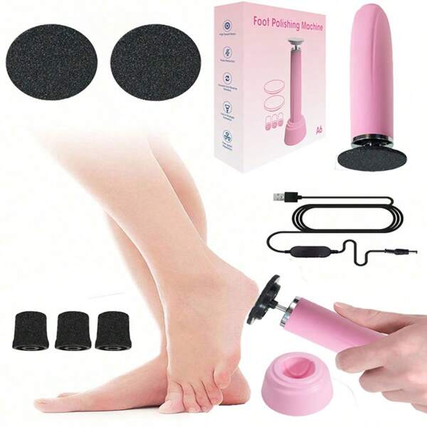 [Pulidora eléctrica portátil para pies y kit de pedicura] Lija eléctrica para pies, quitacallos portátil y herramientas de pedicura. Elimina fácilmente los callos rebeldes, previene de manera efectiva los pies secos y ásperos. Dispositivo de pedicura con velocidad ajustable y discos de lijado reemplazables, apto para el cuidado de pies de hombres y mujeres, puede eliminar la piel muerta, endurecida y los callos de las plantas de los pies.