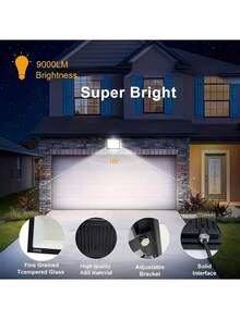 IP66 防尘聚光灯，户外 LED 泛光灯，铝合金材质，冷白/暖白 30W 50W 100W 泛光灯，3000K 6000K；适用于后院、车道、车库、走廊、花园、建筑工地 - 黑色 - 查看 7