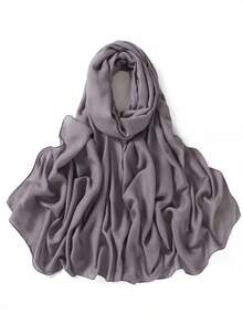 1条女士纯色细边围巾，休闲透气头巾，百搭披肩式头巾，四季皆宜。 - 彩色 - 查看 17