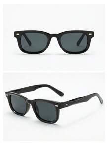 Set de 7 piezas Gafas de montura cuadrada retro de alta calidad, con diseño minimalista y elegante para hombres (adecuadas para conducir, uso casual, viajes, fiestas y uso diario)