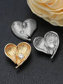 8颗/套 不对称心形条纹水钻金属纽扣，用途广泛，可用于衬衫、开衫、连衣裙、西装、外套、夹克、DIY鞋子、帽子、包包、礼品盒、手工艺品等。 - 彩色 - 查看 2