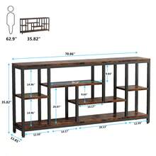 Tribesigns Console Hallway, 180 Cm Extra Long Console Table Behind Couch With Storage Shelves, 5-Tier Industrial Entryway Hallway EntranceTable For Living Room, Rustic Brown - Rustic Brown - 查看 2