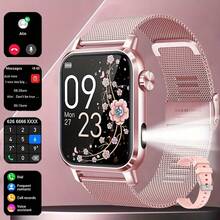 1pc Waterproof Unisex Smart Watch With LED Flashlight, Phone Call Function, Message Reminder, Multiple Sports Modes, Music Playback, Suitable For Men And Women Outdoor Running, Cycling, Etc.