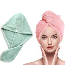 5/1 pieza Toalla de pelo de secado rápido para mujeres - Gorro de ducha de felpa de coral absorbente, usado para secar y envolver el cabello - Accesorios de baño, color aleatorio