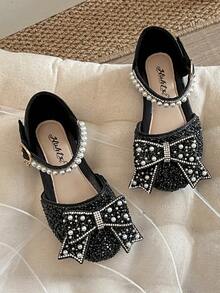 2025春季新款儿童水晶公主鞋,女童软底时尚礼服鞋 - 黑色 - 查看 7