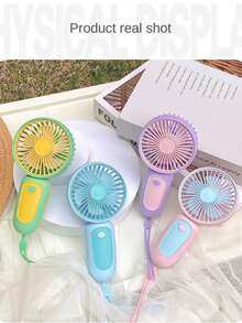 1 件男女通用情侣撞色项链风扇，便携式迷你 5 叶 USB 可充电冷却风扇，适合夏季户外旅行、海滩、运动、办公室、学校、泳池派对、日常生活 - 彩色 - 查看 2