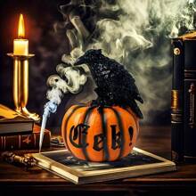 Neue Halloween Party Krähe Kürbis Tier Skulpturen, Harz Handwerke, Geisterfest Dekorationsprops und Ornamente, Halloween Tischdekorationen, Geisterfest Wohnzimmer Büro Schlafzimmer Eckdekofiguren