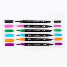24pcs Water-Based Dual-Tip Outline Pens, Soft Tip Markers, Watercolor Brush Pens Set, Colorful Drawing Soft Tip Pens, Washable, Non-Staining, Suitable For Children Graffiti, Manga, Art Lovers, Back To School