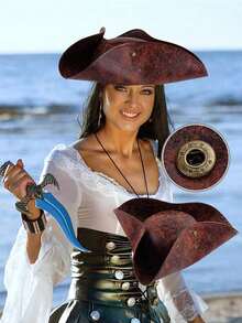 1 Retro Pirate Hat, Triangle-Shaped Pirate Hat, Perfect For Various Parties As An Eye-Catching Decoration, Suitable For Top Hats, Movie Costumes, Clown Hats, Irish Dance Costumes, Etc. Men Winter Clothing