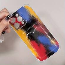 Funda de teléfono con diseño de patrón de pigmento colorido, tarjetero impreso, funda para teléfono 4 Pro 16 12 11 15 Plus 13 TPU suave - Colores mixtos 1 - Ver 5