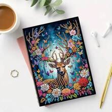 1 Conjunto Kit de Pintura de Diamante DIY - Caderno de Couro Falso Preto, Material Artesanal para Casa, Escritório e Escola, Presente Perfeito para Volta às Aulas ou Acessório de Mesa Criativo, Presente Ideal para Artesãos | Artesanato Feito à Mão Exclusivo