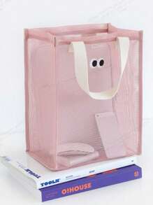 大眼睛透气网眼旅行沙滩游泳洗漱用品收纳手提包