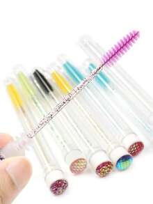 Waloshow Bộ cọ trang điểm mi giả kim cương 1-10-20-30-40-50 chiếc, cọ chuốt mascara nối mi với đầu cọ thay thế, cọ trang điểm kim cương sáng bóng chống bụi. - Nhiều màu - Xem 9