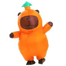 成人充气水鼠服装，适合角色扮演派对，全身充气水鼠服装，万圣节服装 - 棕色 - 查看 3