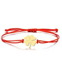 New Handmade Four-Leaf Clover Braided Bracelet, Popular In Europe And America