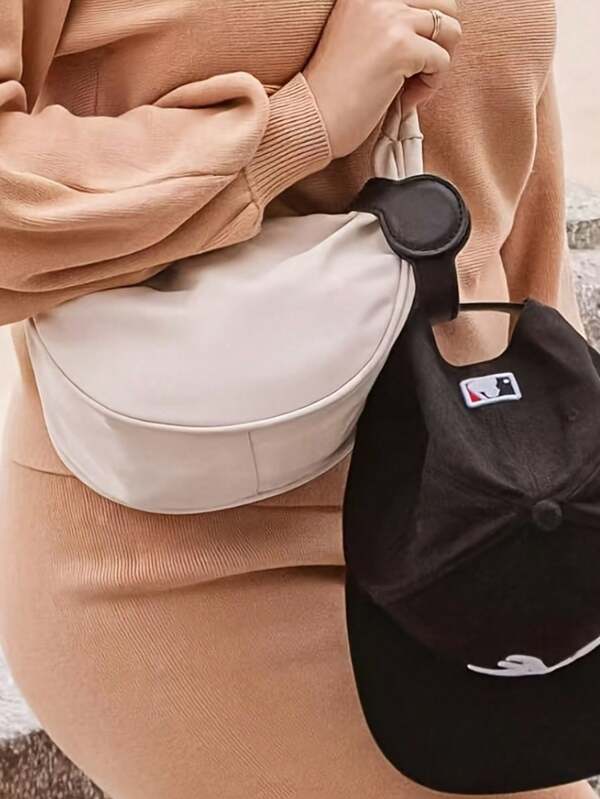 1PC Orange Stylish Faux Leather Hat Clip With Magnetic Attachment - Portable & Durable, Perfect For Travel & Storage