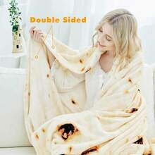 Burritos Tortilla Throw Blanket, Double Sided Giant Flour Novelty Blankets For Your Family, 285 Gsm Soft And Comfortable