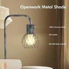 Local Delivery Industrial Floor Lamp, Antique Silver Standing Lamp Modern With 6W LED Bulb, Foot Switch, Metal Tall Lamps For Living Room, Bedroom Vintage Minimalist Farmhouse Design – Vintage Lighting, Modern Floor Lamp, Farmhouse Decor - Antique Silver Industrial Floor Lamp - View 4