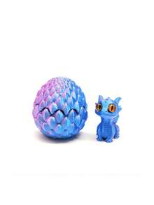 1pc 3D Printed Crystal Little Dragon Egg Set, Flip Cute Little Dragon Realistic Dragon Egg, Creative Model Decoration, Suitable For Home And Office Decoration, The Best Toy Craft Gift For Men, Christmas Gift, Dinosaurs Toys(Random Eye Color)