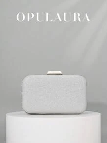 Geantă de mână mini cu strasuri strălucitoare OpulAura pentru femei, de lux, cu lanț detașabil, pentru seară, nuntă sau ocazie formală