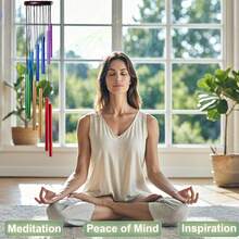 1 件 - 彩色管状风铃，户外交响乐器，配有 12 个铝合金管状风铃，手工制作的纪念礼物装饰，适用于家庭庭院和花园的户外装饰物品 - 彩色 - 查看 6