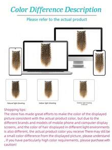 棕色合成假发卷发夹接发，双层发帘全头耐热纤维合成卷发接发 9 件套