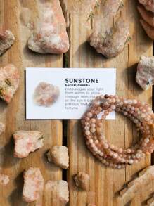 1pc Sunstone Handmade Bracelet, Natural Crystal Beads, Simple Style, Spiritual Or Self-Care Gift