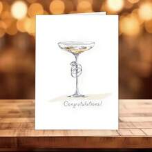1 件祝贺婚礼订婚卡优雅香槟酒杯带戒指完美礼物送给新婚夫妇朋友新娘送礼会或周年庆典独特的订婚贺卡（带信封 + 贺卡） - 彩色 - 查看 7
