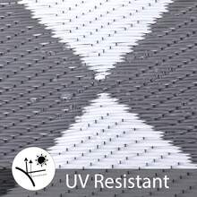 Outdoor Rug 9x18 Ft Waterproof Mat Reversible Outdoor Plastic Straw Rug Patio Rug Camping Rug Portable Outdoor Mat For RV Porch Balcony Backyard Picnic Beach Grey/White Diamond,6622460 - 白色 - 查看 5