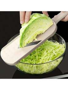 1pc Manual Cabbage Slicer - Multifunctional Vegetable Chopper And Shredder, Stainless Steel Blades And Ergonomic Handle, Great For Shredding Cabbage, Leafy Greens And Salads, Kitchen Slicing Tool, Vegetable Slicer And Chopper - Multicolor - View 3