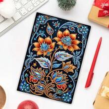 1 Conjunto Kit de Pintura de Diamante DIY - Caderno de Couro Sintético Preto, Materiais de Artesanato para Casa, Escritório e Escola, Presente Perfeito de Volta às Aulas ou Acessório de Mesa Criativo, Artesanato Exclusivo à Mão | Item Artesanal Único